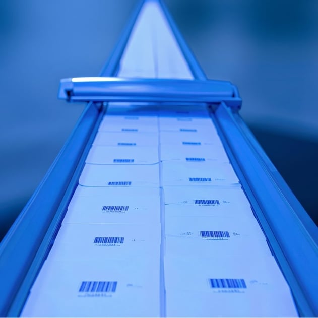 A label production run in a factory