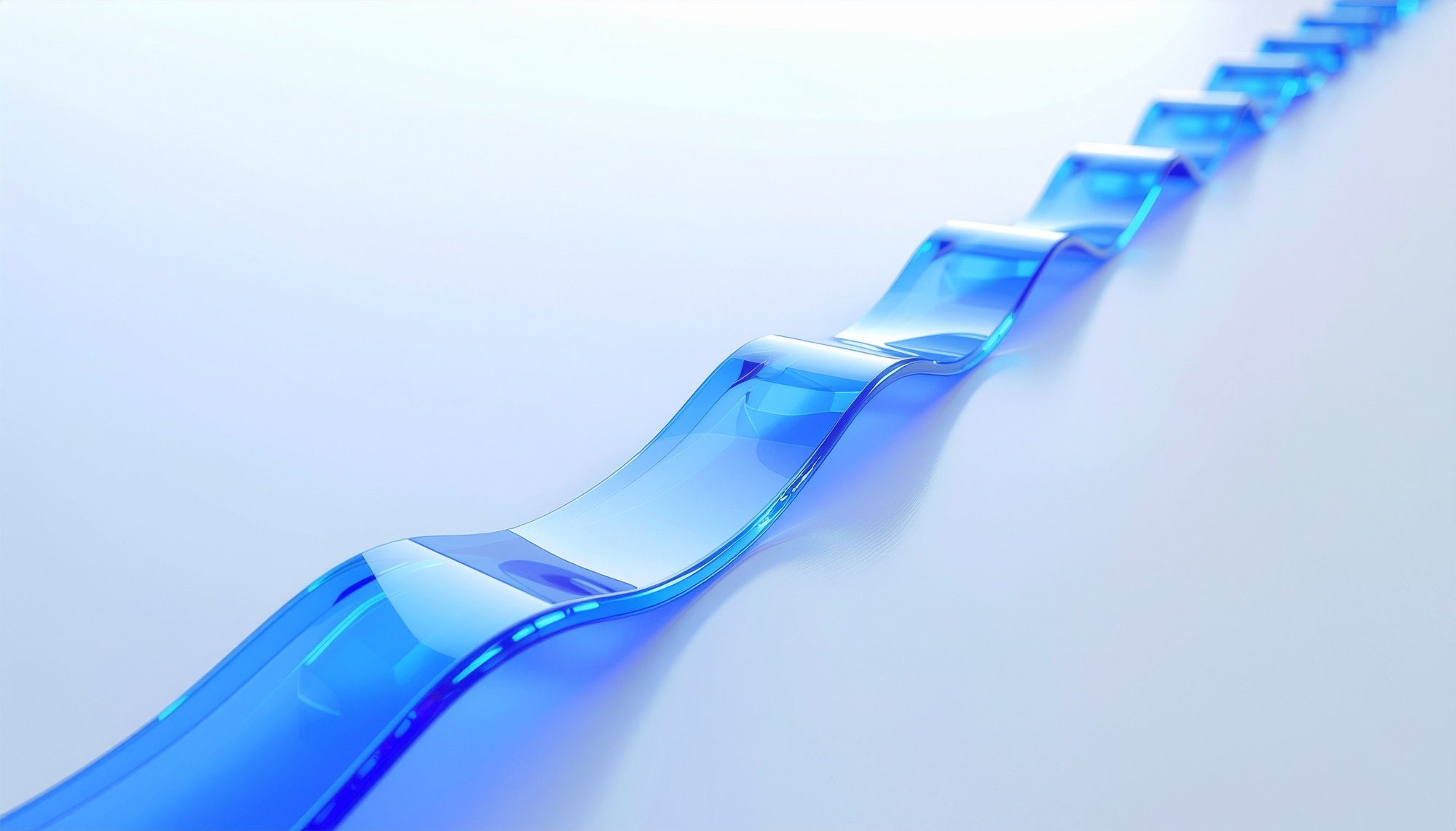 Abstract blue wavy line that repeats itself into the distance