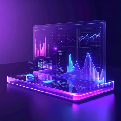 Firefly_clean modern workspace with subtle holographic overlays of financial and ESG metrics, 474250