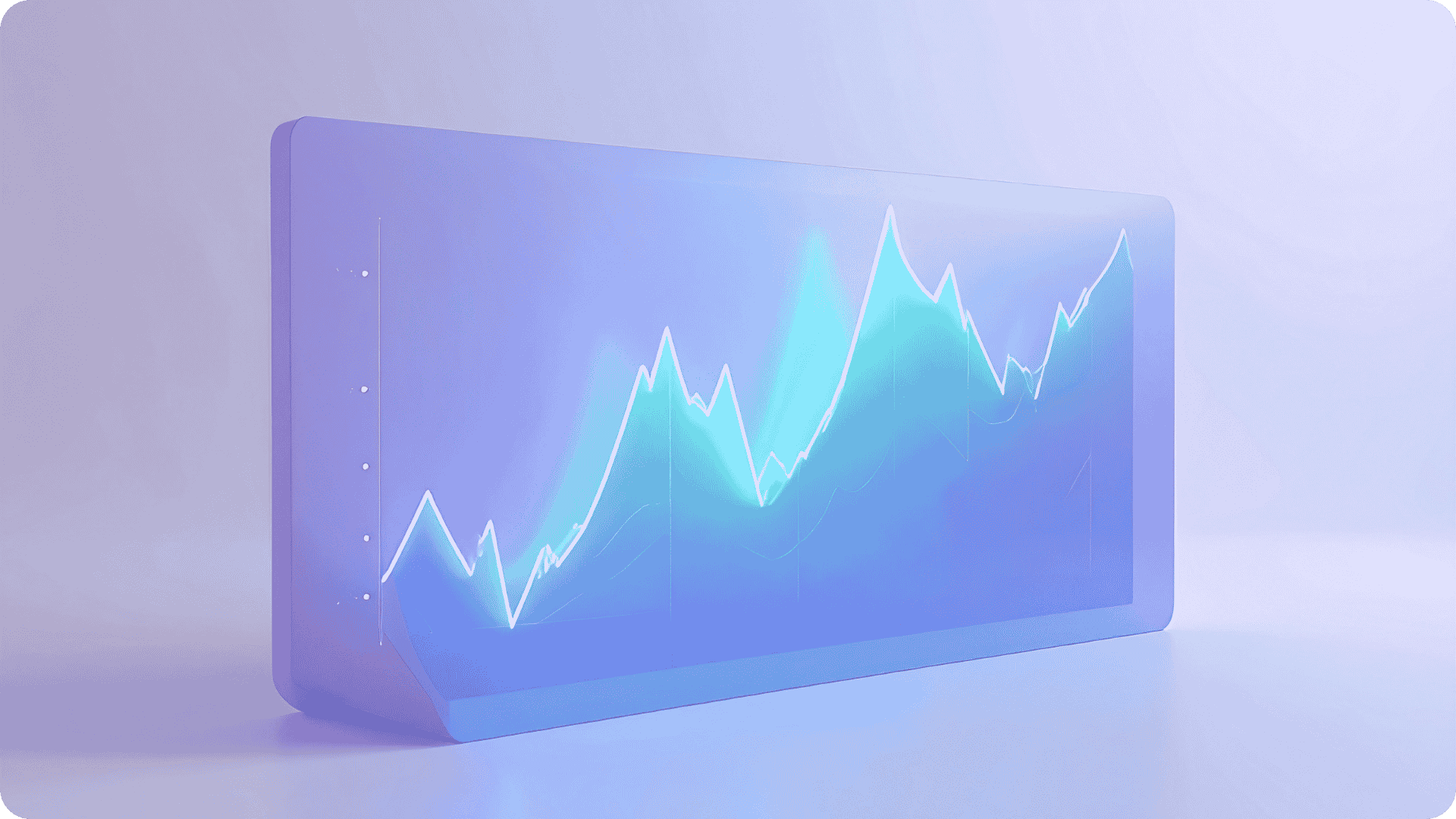 A blue and purple graph with a trend line going up