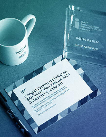 SAP Innovation Award alongside SDG mug.