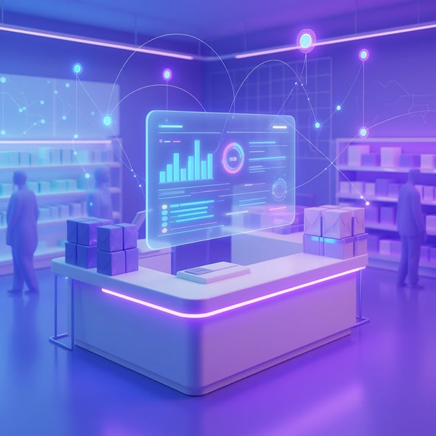 Abstract concept of data and analytics within a retail environment